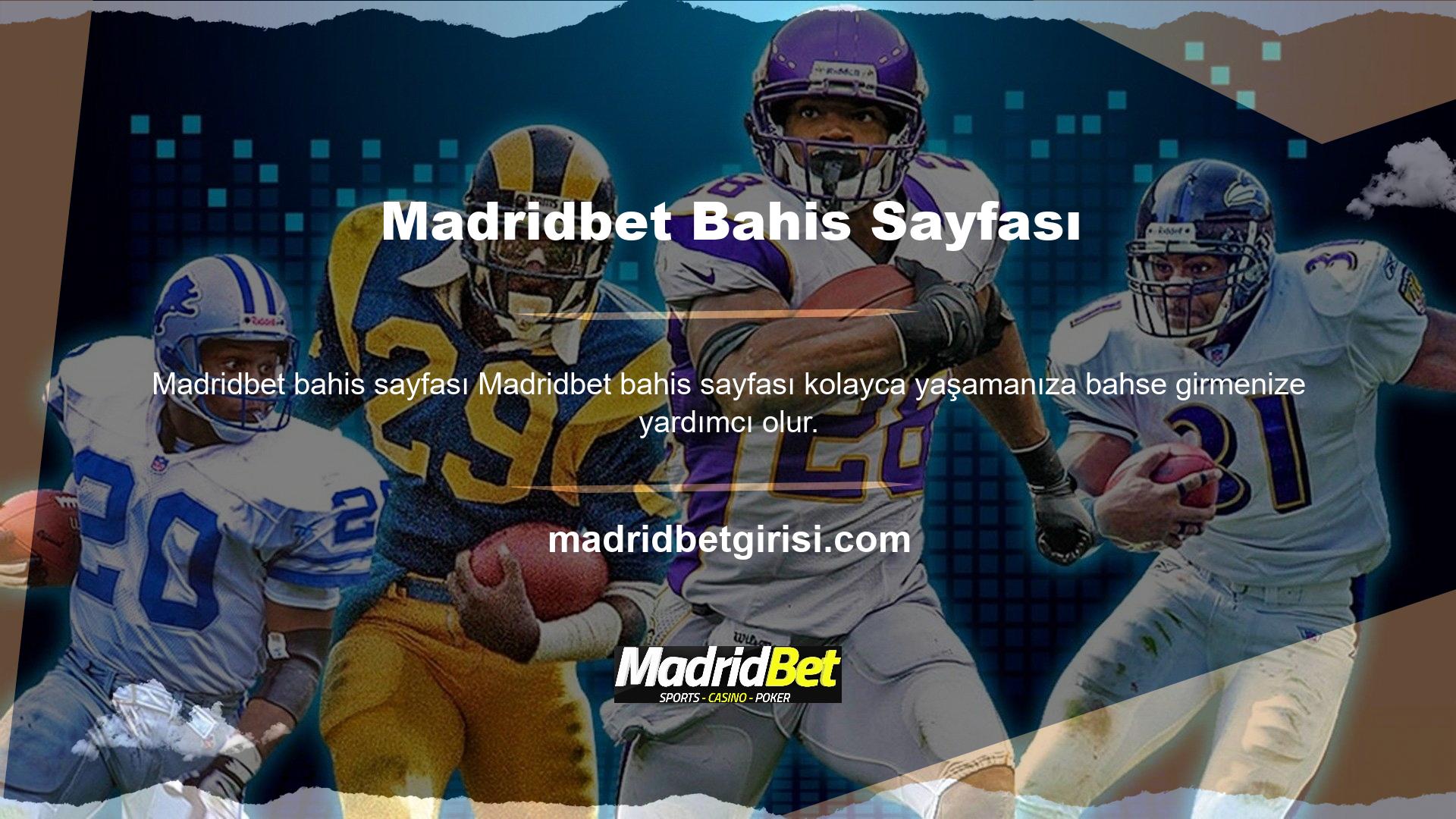 Madridbet herhangi bir kesinti olmadan spor ve diğer etkinliklere bahse girmenizi sağlayan bir hizmettir